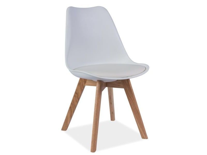 AKCE Bílá židle s dubovými nohami KRIS II. jakost