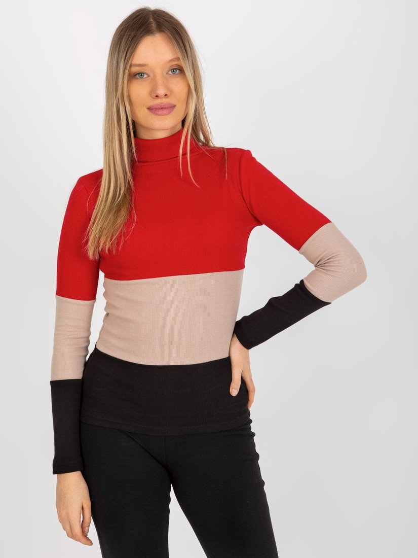 ČERNO-ČERVENÝ PRUHOVANÝ ROLÁK RV-BZ-8465-1.08P-BLACK-RED Velikost: ONE SIZE