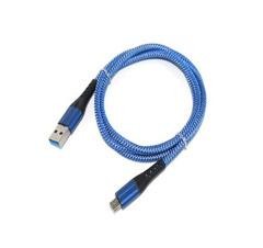 CRONO kabel USB 2.0 - USB-C 1m, modrý, premium (F191cBLUE)