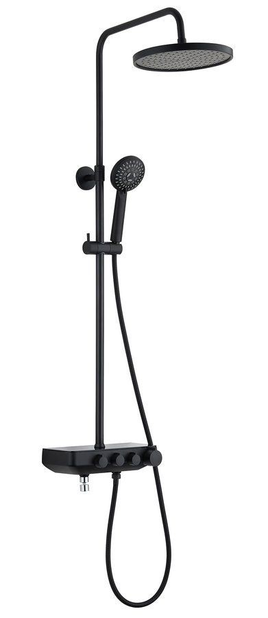 AQUALINE FARRAO sprchový sloup s baterií, černá SL450B