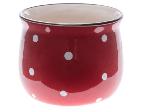 Obal na květináč Puntíkatý 9,5 cm, červeno-bílý