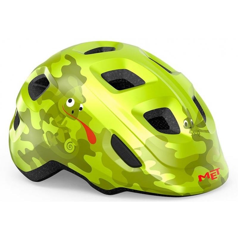 Přilba MET Hooray - dětské, limetková zelená, motiv chameleon - velikost S (52-55 cm)