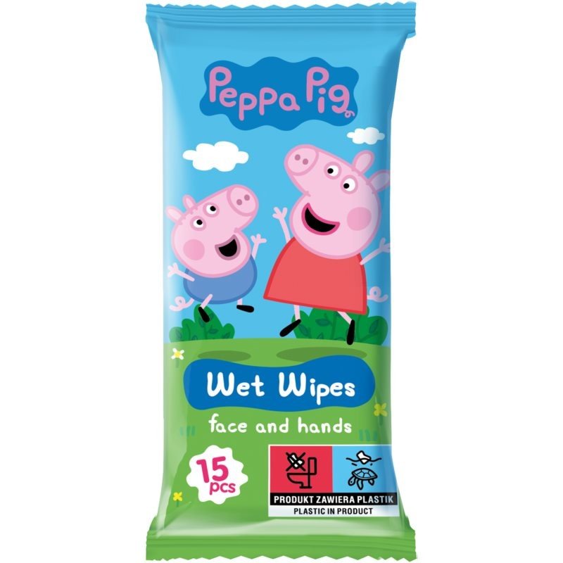 Peppa Pig Wet Wipes vlhčené čisticí ubrousky pro děti 15 ks