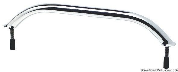 Osculati Oval pipe handrail Stainless Steel external screws 220 mm