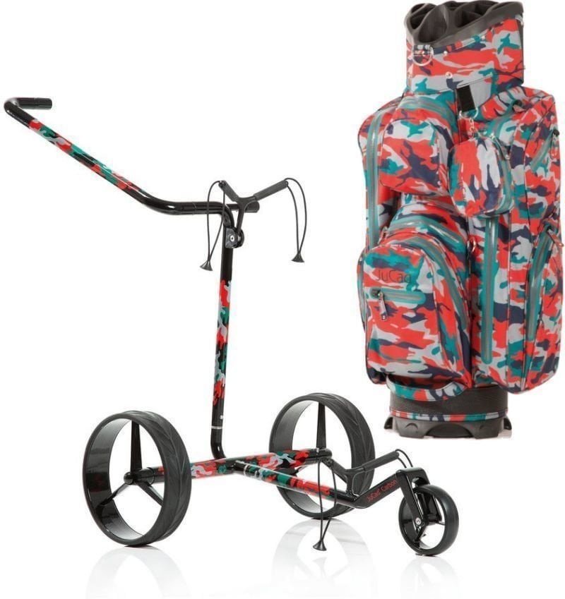 Jucad Carbon 3-Wheel Aquastop Bag SET Camouflage Manuální golfové vozíky