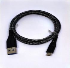 CRONO kabel USB 2.0 - microUSB 1m, carbon premium (F191BL)
