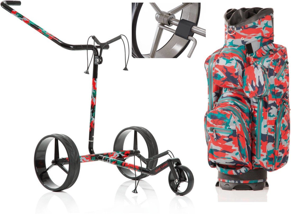 Jucad Carbon 3-Wheel Deluxe SET Camouflage Manuální golfové vozíky