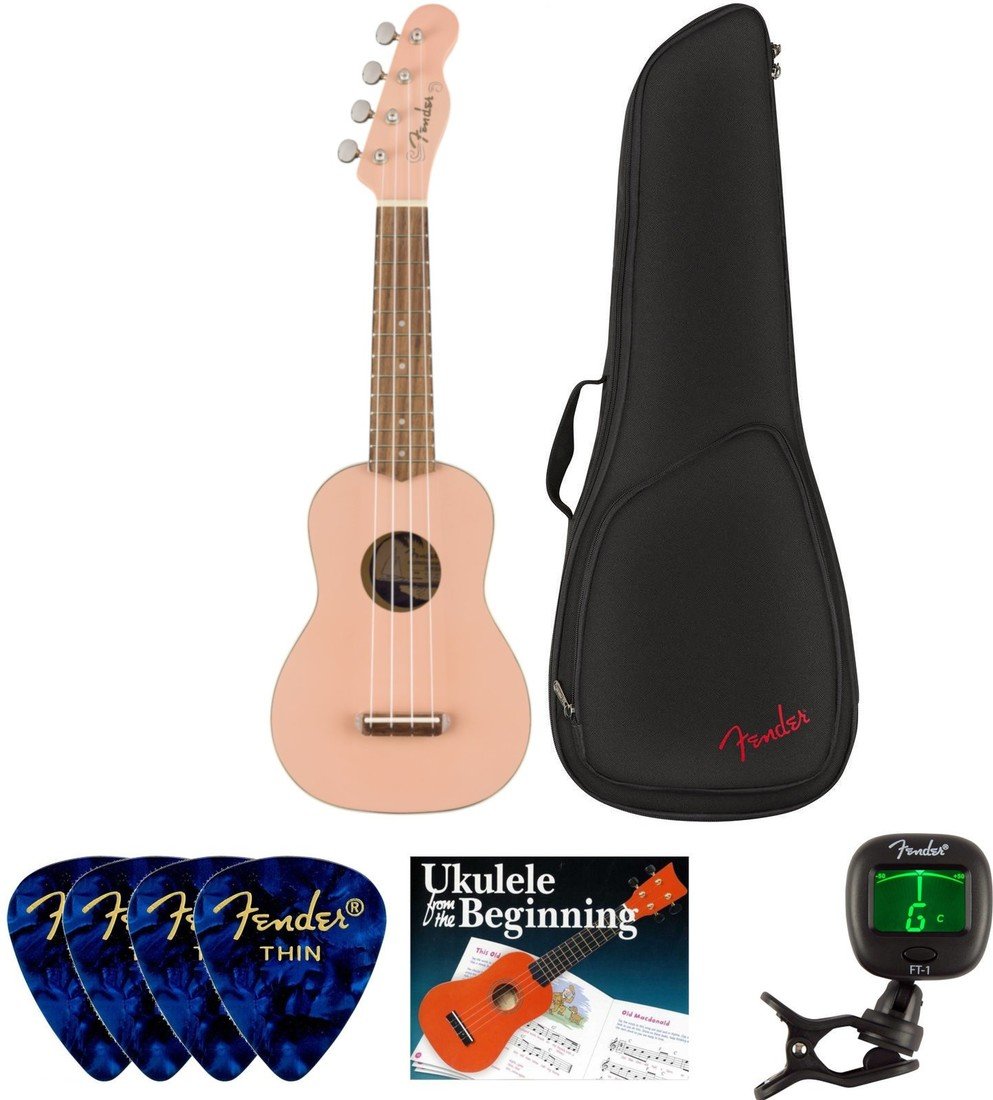 Fender Venice Soprano Ukulele WN Shell Pink SET Sopránové ukulele Shell Pink