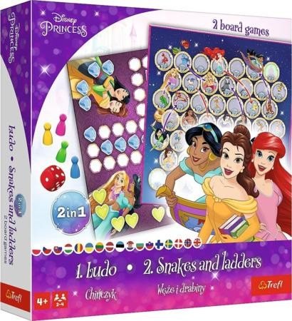 TREFL Hry Disney princezny, 2v1: Člověče, nezlob se a Hadi a žebříky