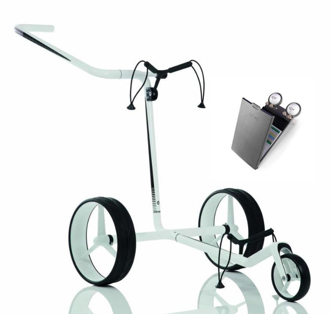 Jucad Carbon 3-Wheel SET White/Black Manuální golfové vozíky