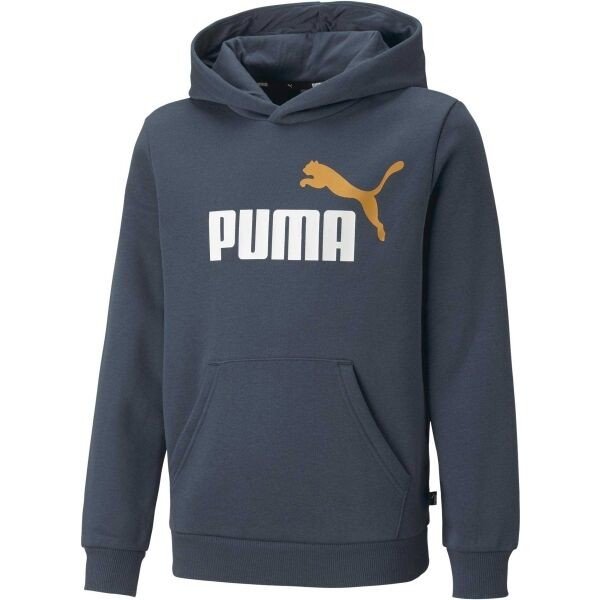 Puma ESS + 2 COL BIG LOGO HOODIE FL B Chlapecká mikina, tmavě modrá, velikost 116