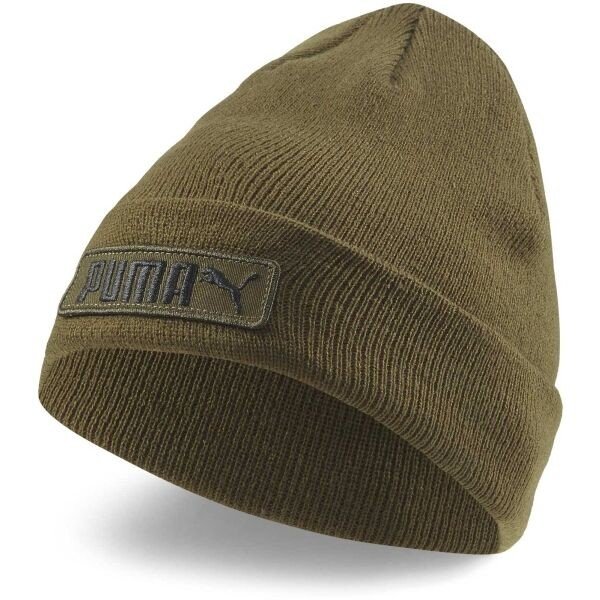 Puma CLASSIC CUFF BEANIE Pánská pletená čepice, khaki, velikost UNI