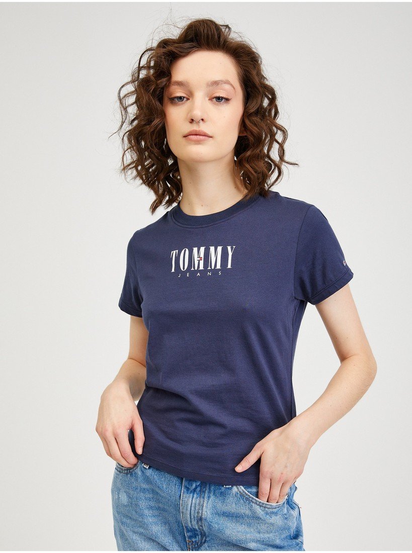 Tmavě modré dámské tričko Tommy Jeans - Dámské