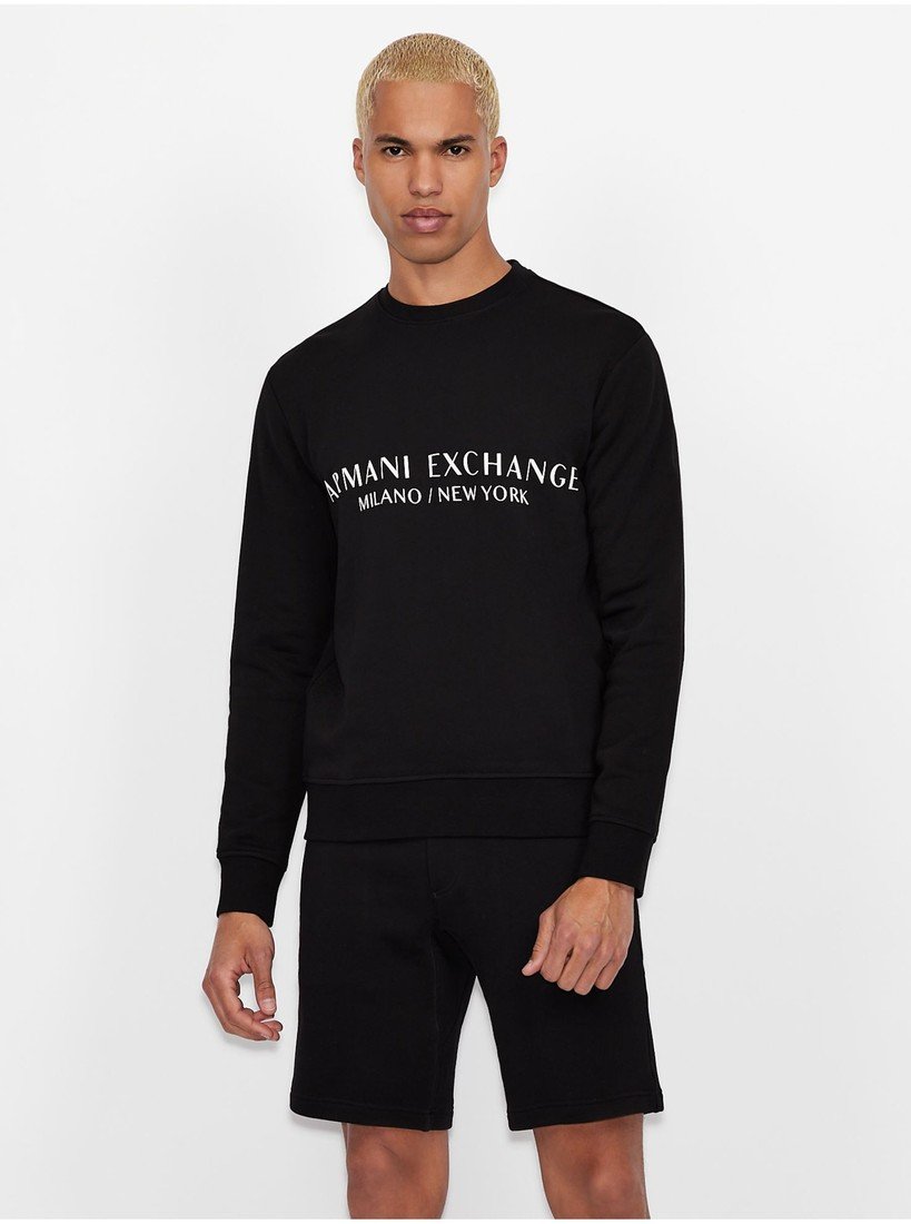 Černá pánská mikina s nápisem Armani Exchange - Pánské