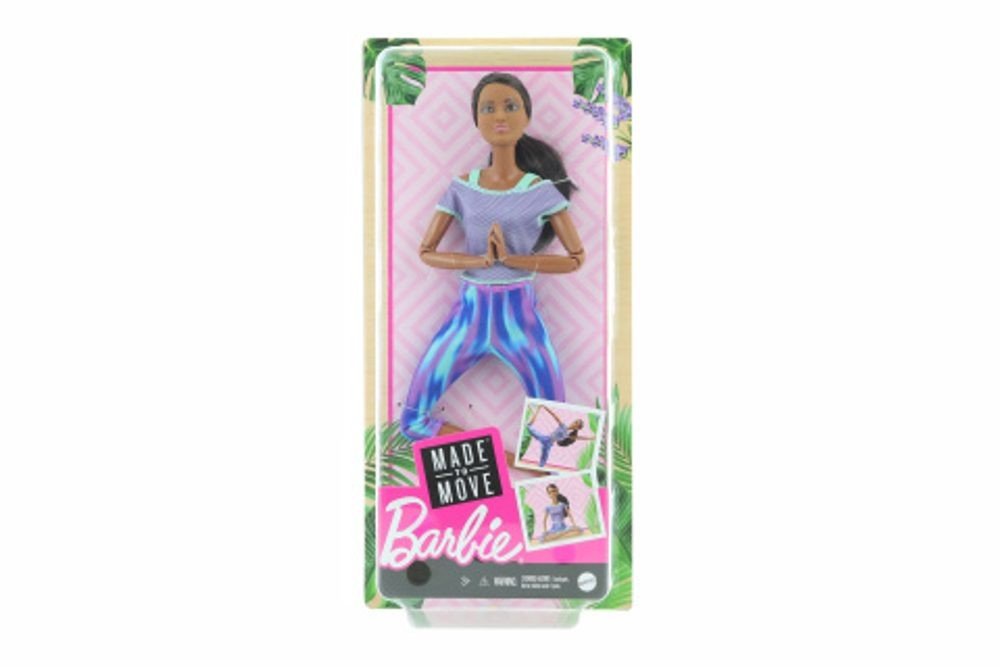 Mattel Barbie V pohybu černovláska ve fialovém topu FTG80