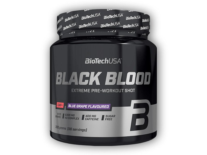 BioTech USA Black Blood CAF+ 300g Varianta: modrý hrozen