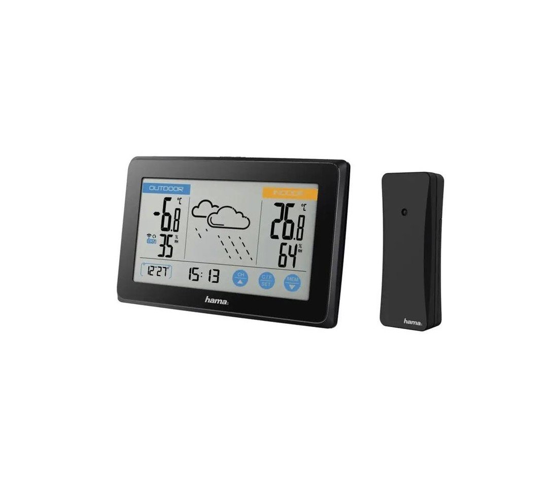 Hama Hama - Meteostanice s barevným LCD displejem 3xAAA černá