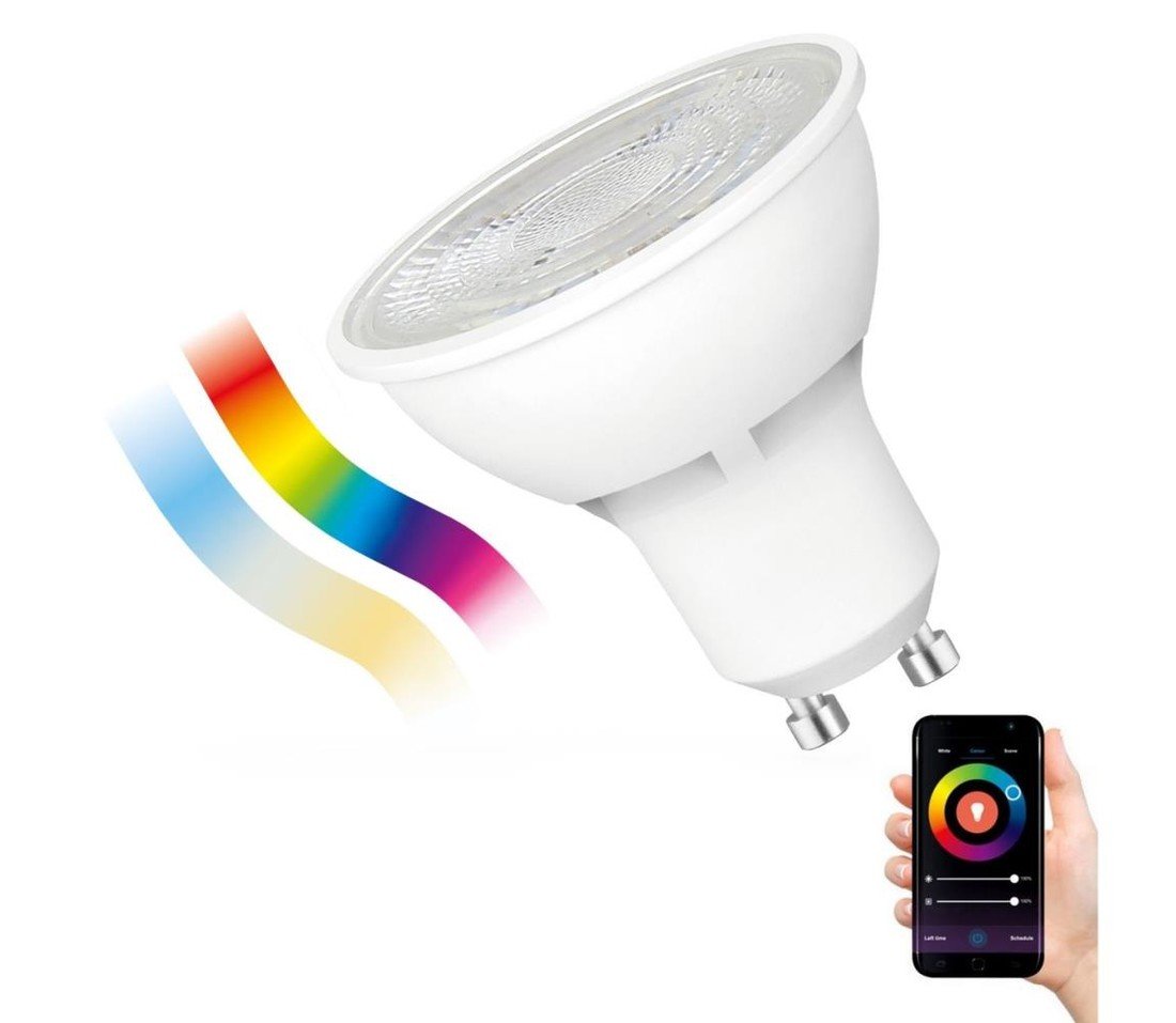 LED RGBW Stmívatelná žárovka GU10/4,5W/230V 2700-6500K Wi-Fi Tuya