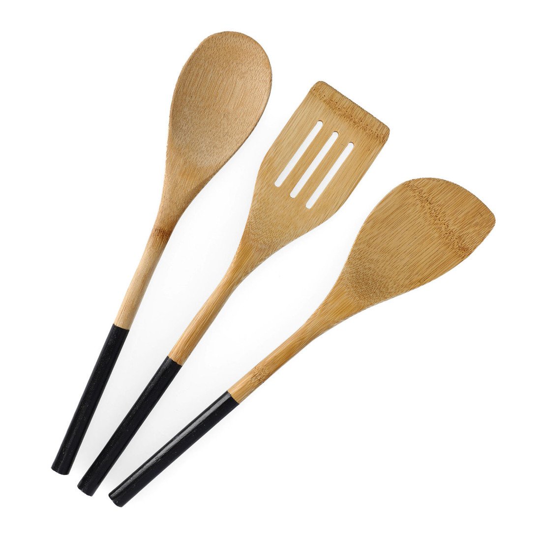 Set 3 kusů kuchyňských vařeček BAMBOO z bambusu - černá Homla