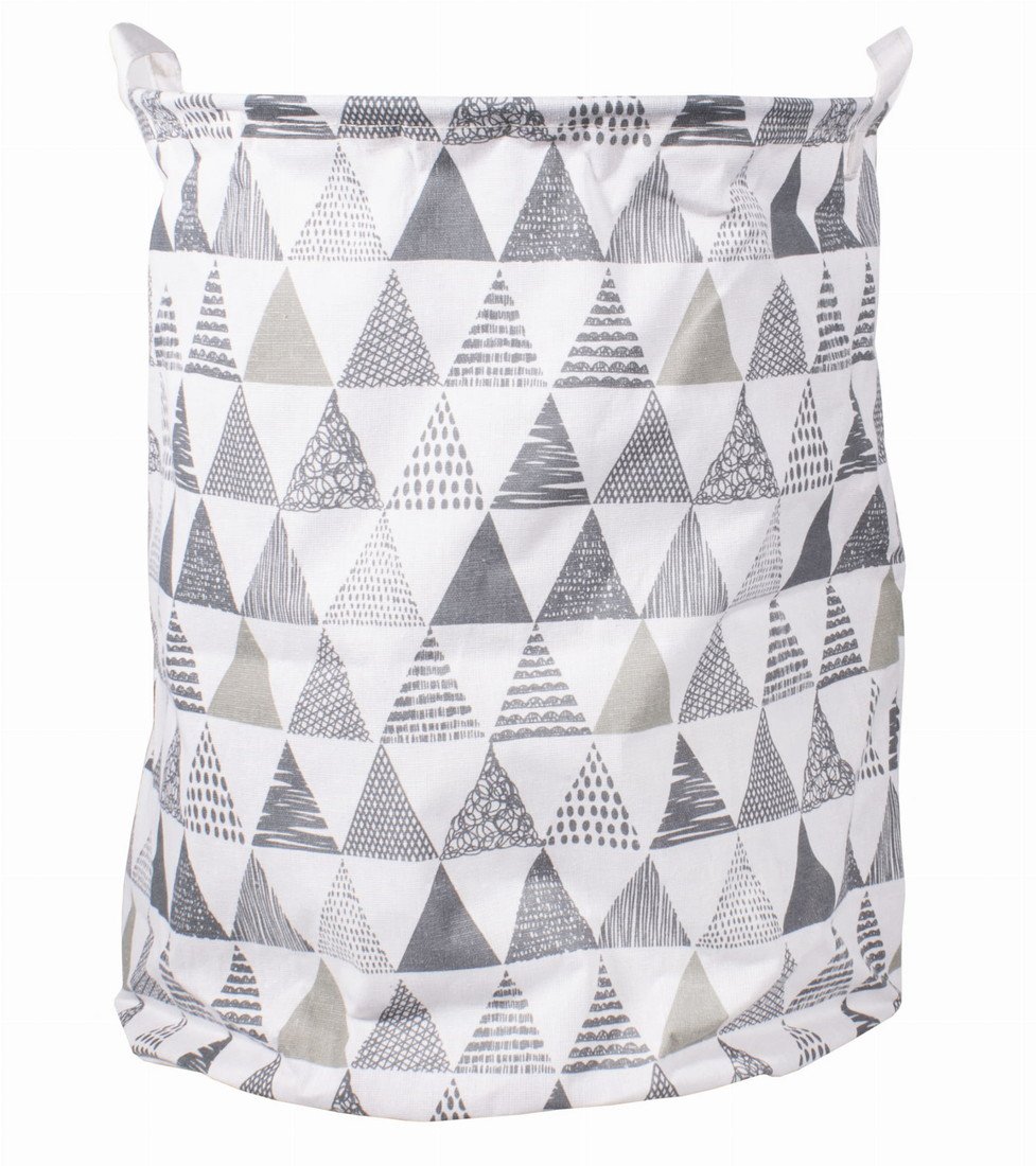 Bílo-šedý koš na hračky a prádlo BOWA