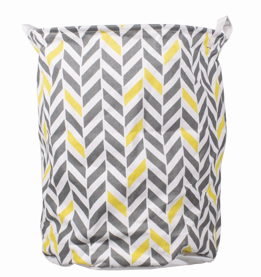 Šedo-žlutý koš na hračky a prádlo KATAN