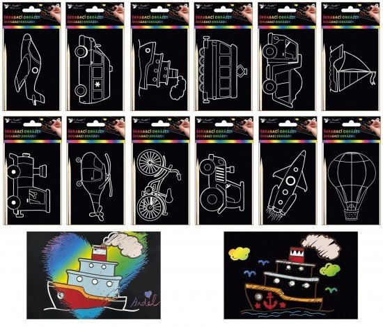 Anděl Škrabací obrázky - doprava - 10,5 x 15,5 cm - 6672