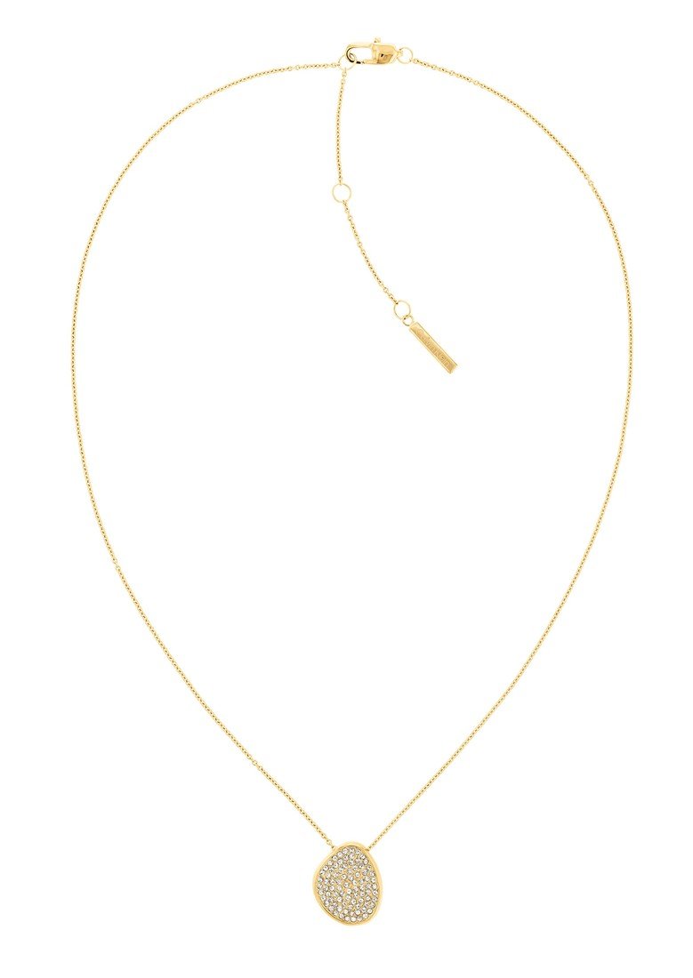 Calvin Klein Slušivý pozlacený náhrdelník s krystaly Fascinate 35000224