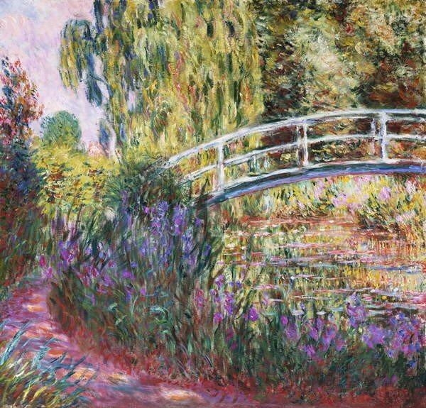 Monet, Claude Monet, Claude - Obrazová reprodukce The Japanese Bridge, Pond with Water Lilies, 1900, (40 x 40 cm)