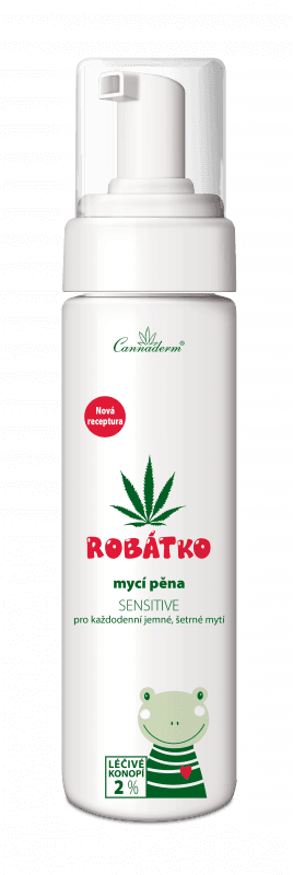 Robátko mycí pěna sensitiv Cannaderm 200 ml