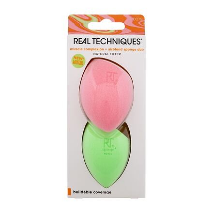 Real Techniques Miracle Complexion Sponge + Airblend Sponge Duo sada houbička na make-up Miracle Complexion Sponge 1 ks + houbička na make-up Miracle Airblend Sponge 1 ks