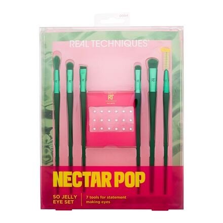 Real Techniques Nectar Pop So Jelly Eye Set sada kartáček na řasy Spoolie RT 077 1 ks + kosmetický štětec Smudge Liner RT 073 1 ks + kosmetický štětec Instapop Crease RT 075 1 ks + kosmetický štětec Smudge Brush RT 074 1 ks + kosmetický ště