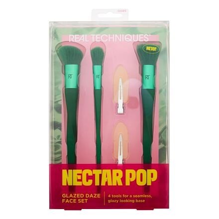 Real Techniques Nectar Pop Glazed Daze Face Set sada kosmetický štětec Soft Sculpting Brush RT 070 1 ks + kosmetický štětec Strippling Brush RT 071 1 ks + kosmetický štětec Brightening Concealer Brush RT 072 1 ks + sponky do vlasů 2 ks