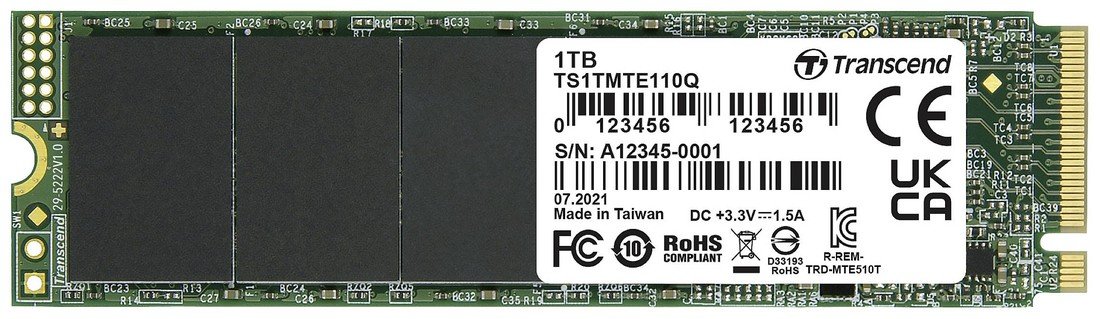 Transcend 110Q 1 TB interní SSD disk NVMe/PCIe M.2 PCIe NVMe 3.0 x4  Retail TS1TMTE110Q