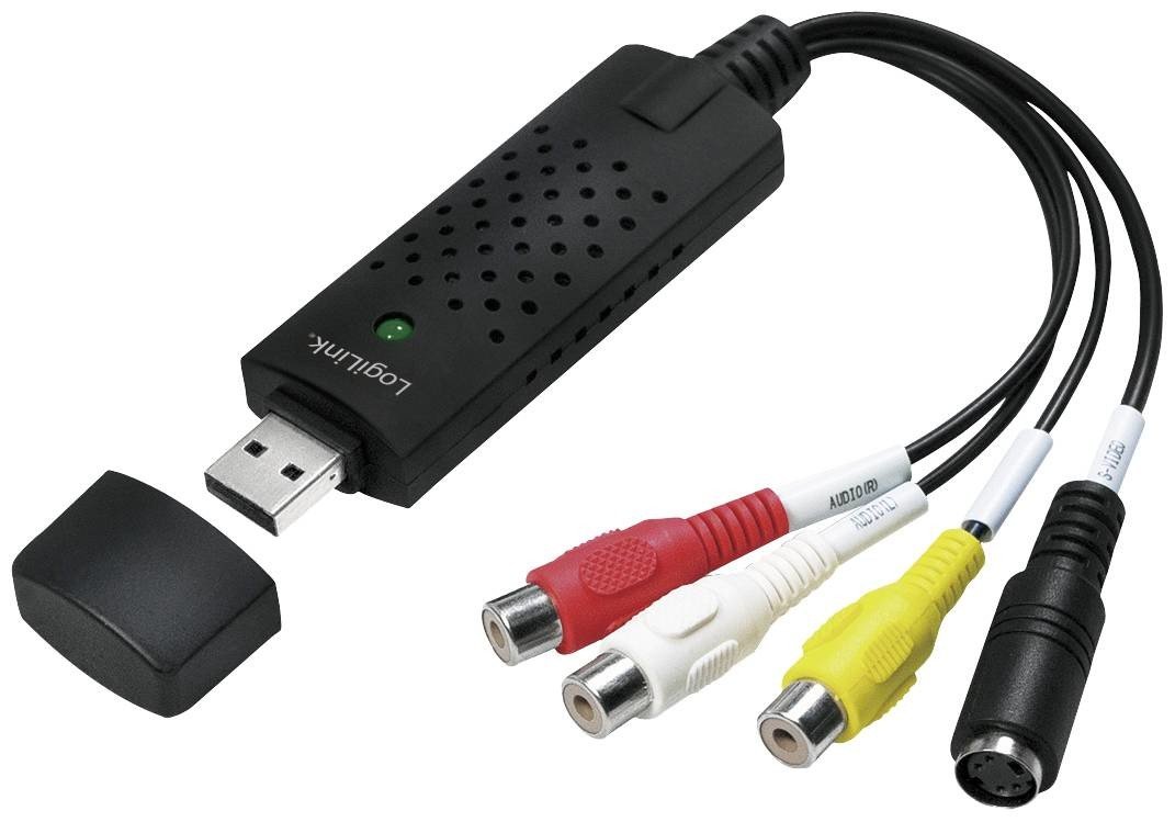 LogiLink USB / cinch / S-video AV kabel [1x USB - 1x Cinch (stereo), Cinch (video), S-Video zásuvka] 10 cm černá