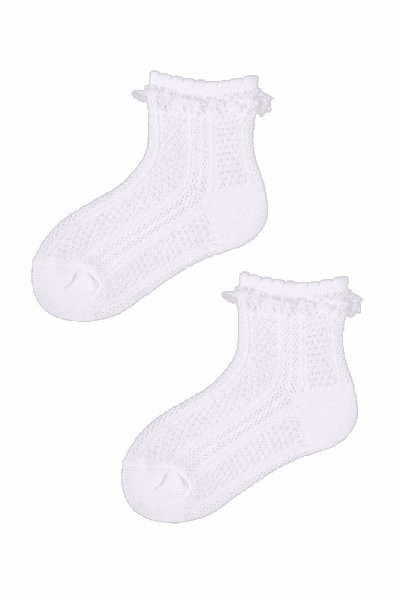 YO! SKL-0008G ažurové 17-34 Dětské ponožky 23-26 bílá