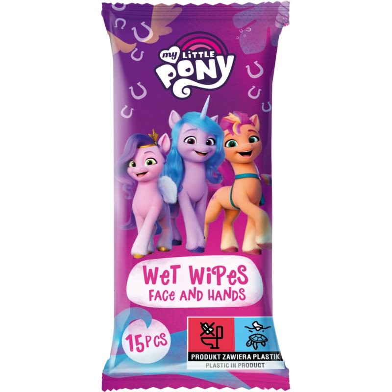 My Little Pony Wet Wipes vlhčené čisticí ubrousky pro děti 15 ks