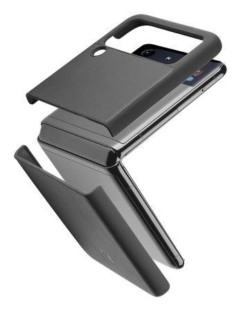 CellularLine Ochranný kryt Fit Duo pro Samsung Galaxy Z Flip4, PU kůže FITDUOGALZFLIP4K, černý