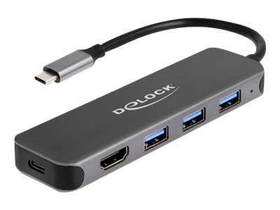 Delock - Rozbočovač - 3 x USB 3.2 Gen 1 + 1 x USB-C (napájení) + 1 x HDMI - desktop