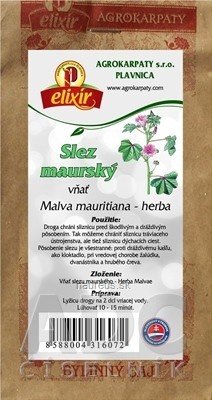 AGROKARPATY, s.r.o. Plavnica AGROKARPATY sléz maurský květ bylinný čaj 1x20 g 20g