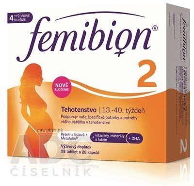 P&G Health Austria GmbH & Co. OG Femibion 2 Těhotenství tbl 28 + cps 28 (kys. Listová + vitamíny, minerály + DHA) 1x56 ks 2 x 30 ks