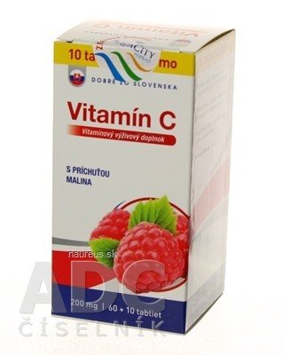 Dobré zo Slovenska, s.r.o Dobré z SK Vitamin C 200 mg příchuť MALINA tbl 60 + 10 zdarma (70 ks) 70 ks