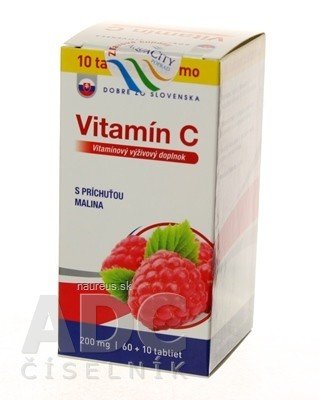 DOBRÉ ZO SLOVENSKA Vitamin C 200 mg příchuť malina 70 tablet