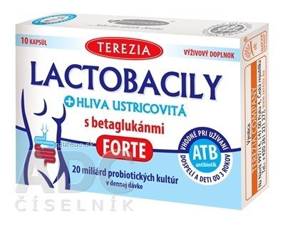 TEREZIA COMPANY s.r.o. TEREZIA Lactobacily + HLÍVA ÚSTŘIČNÁ s betaglukany FORTE, cps 1x10 ks