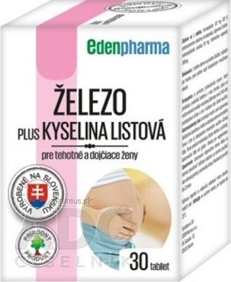 EDENPharma, s.r.o. EDENPharma ŽELEZO PLUS KYSELINA LISTOVÁ tbl pro těhotné a kojící ženy 1x30 ks 30 ks