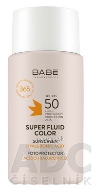 BABÉ LABORATORIOS BABÉ SUPER FLUID COLOR SPF50 tónovaný fluid pro všechny typy pleti 1x50 ml