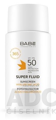 BABÉ LABORATORIOS BABÉ SUPER FLUID SPF50 čirý fluid s ochranným faktorem pro všechny typy pleti 1x50 ml