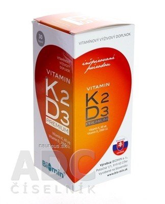 BIOMIN, a.s. BIOMIN VITAMIN K2 D3 PREMIUM 2000 IU cps (inov.2018) 1x30 ks