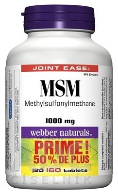 WN Pharmaceuticals Ltd. Webber Naturals MSM 1000 mg BONUS tbl 1x160 ks 160 ks