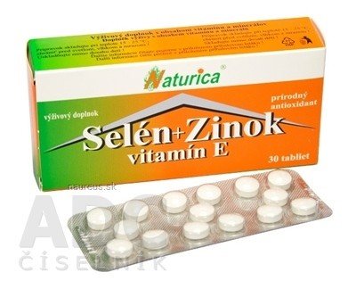 PharmTurica s.r.o. Naturica SELEN + ZINEK, vitamín E tbl 1x30 ks 30 ks