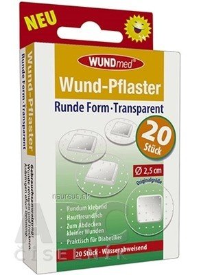 WUNDmed GmbH & Co. KG WUNDmed Kruhová náplast Transparentní (průměr 2,5 cm) 1x20 ks